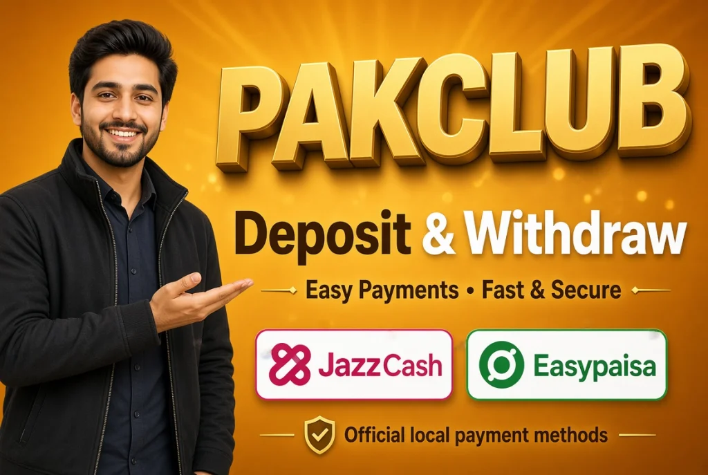 PAKCLUB DEPOSIT AND WITHDRAW